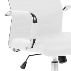 SILLA OFICINA BELSA EN BLANCO Y NEGRO PATAS CROMO