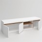 Mueble de t.v. modelo elis+estante en blanco natura Mueble de t.v. modelo elis+estante en blanco natura