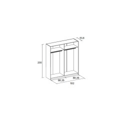 Armario  siena puertas correderas 182x200 blanco mate