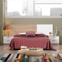 Cabecero y dos mesitas modelo new couple en color sable y blanco Dormitorios de matrimonio 87,00 € 71,90 €