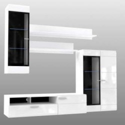 Salon modelo Phanton con Leds en blanco alto brillo