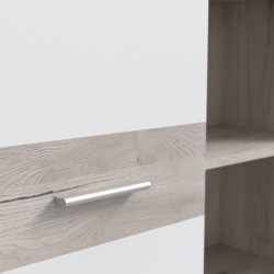 Composicion Salon con Leds Modelo Frame, Color Roble Arena y Blanco, Medidas: 300x 200 x 41/39 cm