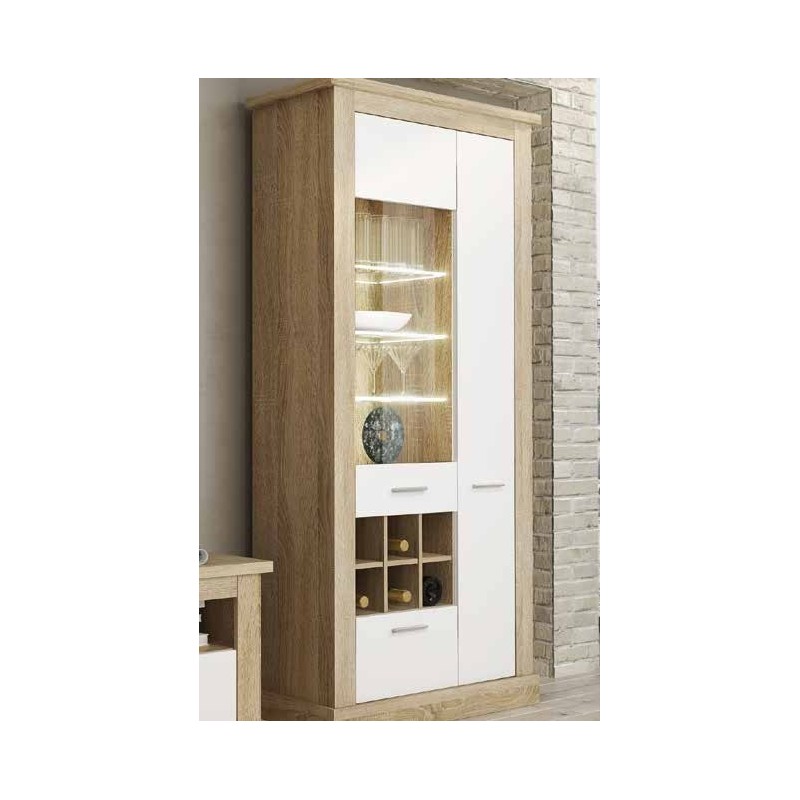 Vitrina alta luces leds modelo chellen en cambria blanco Vitrina alta luces leds modelo chellen en cambria blanco