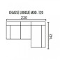 Chaiselongue modelo grecia de 230 cm Chaiselongue modelo grecia de 230 cm