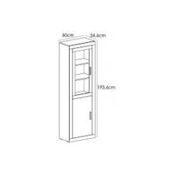 Vitrina alta 1 puerta lara cambria grafito