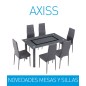 Mesa de comedor fija axiss cristal y negro Mesa de comedor fija axiss cristal y negro