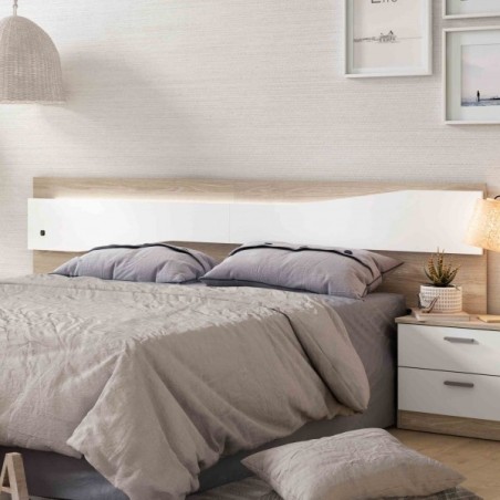 Cabecero Nantes en sahara blanco de 220 cm
