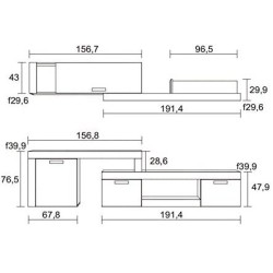 Salon argos extend 3 en blanco mate/bocamina