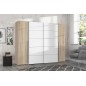 Armario modelo Rio de 2,70x2,10 correderas y batientes roble blanco Armario modelo Rio de 2,70x2,10 correderas y batientes roble blanco