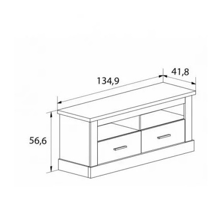 Mueble Bajo TV Con 2 Cajones 135cm Chellén Cambria Blanco