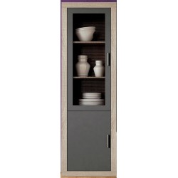 Vitrina alta 1 puerta lara cambria grafito