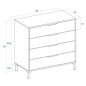 Dormitorio Arles completo con comoda color albo Dormitorio Arles completo con comoda color albo